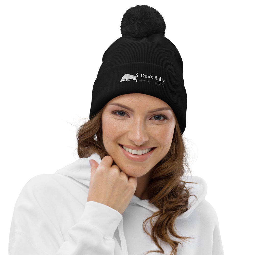 Don't Bully Logo Pom pom beanie